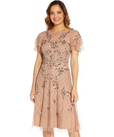 Women's Beaded MIDI Dress, Rose Gold, 6 $75.67 Dresses