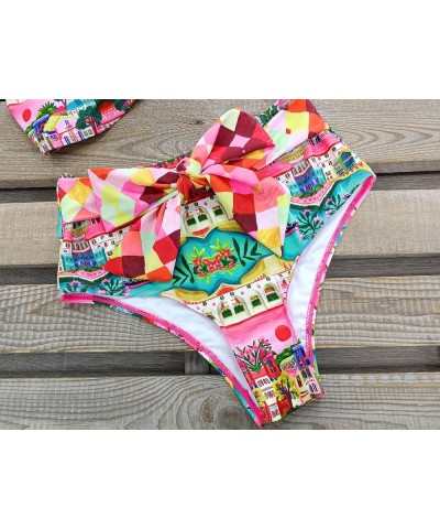 Women High Waisted Swimsuit Flounce Straps Bikini Bathing Suit Print 1 $23.77 Swimsuits