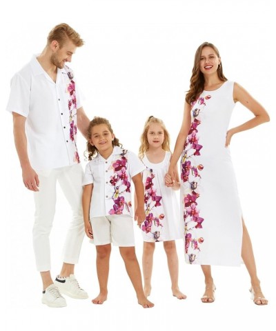 Matchable Family Hawaiian Luau Men Women Girl Boy Clothes in Watercolor Orchid Men Men Short Sleeve Side $22.75 Dresses