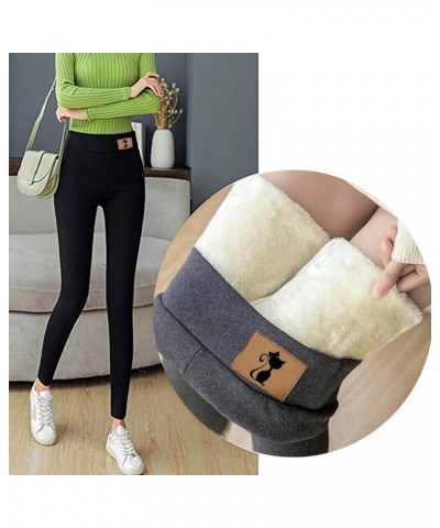 Fleece Lined Leggings for Women Winter Warm Tights High Waisted Thick Soft Pants Tummy Control Thermal Casual Gray_1 $8.44 Le...