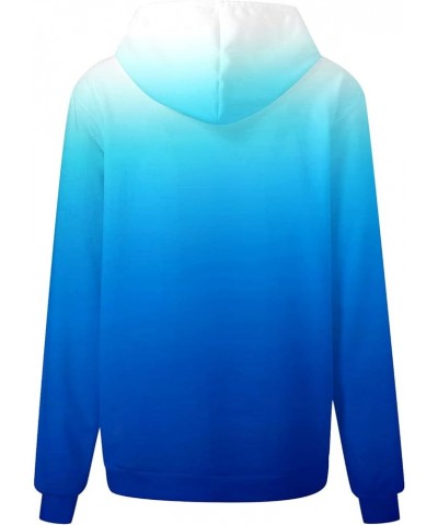 Oversized Hoodies for Women Casual Gradient Pullover Sweatshirts with Pocket Long Sleeve Trendy Y2K Hooded Tops 1 Blue $6.26 ...