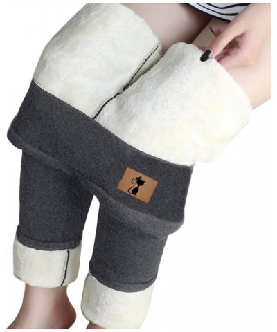 Fleece Lined Leggings for Women Winter Warm Tights High Waisted Thick Soft Pants Tummy Control Thermal Casual Gray_1 $8.44 Le...