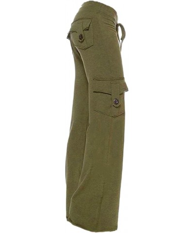 Cargo Pants for Women Plus Size High Waist Baggy Cargo Jeans for Women Flap Pocket Relaxed Straight Wide Leg Y2K Jeans Green ...