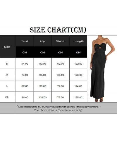 Women Cutout Bodycon Tube Long Dress Sexy Strapless Twist Knot Slim Fit Maxi Dresses Bandeau Tube Split Party Dress Black-2 $...