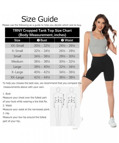 Women's Tank Tops Thick Sculpt Ribbed Knit Square Neck Stretchy Sleeveless Cropped Tank Top Camis for Women Plus Size Frost G...