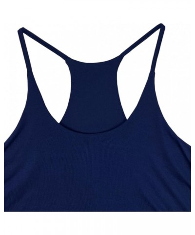 Summer Tank Tops for Women 2024 Loose Fit Cute Flowy Ruffle Casual Racerback Sleeveless Layered Cami Shirts Navy Blue $10.92 ...