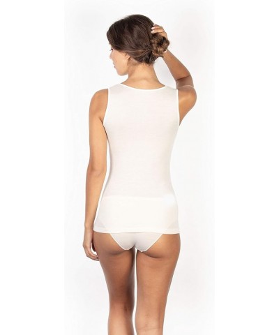 ® Luxury Merino Wool Silk Tank Top. Proudly Made in Italy. Off-white/Macramé Trim $29.40 Tanks