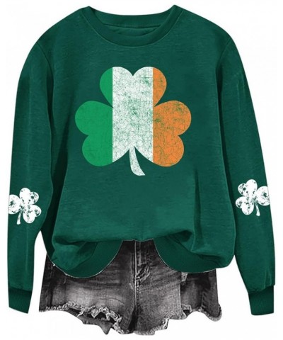 Women St Patrick's Day Shirt Shenanigan Coordinator Tee Shirt Shamrock Casual Long Sleeve Tecaher Sweatshirt Tops D Fluoresce...