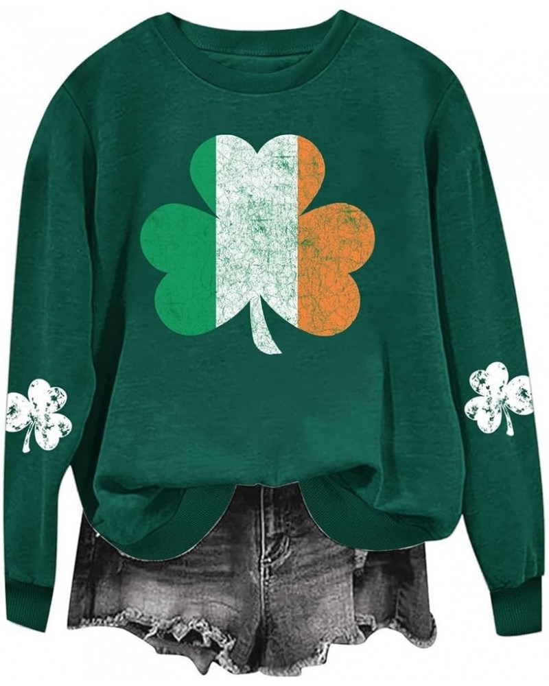 Women St Patrick's Day Shirt Shenanigan Coordinator Tee Shirt Shamrock Casual Long Sleeve Tecaher Sweatshirt Tops D Fluoresce...