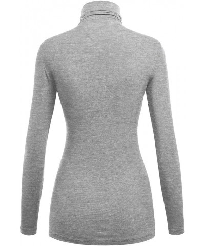 Women's Lightweight Long Sleeve Cozy Stylilsh Turtleneck Top Pullover Sweater Wsk1030_heather_grey $9.33 Sweaters