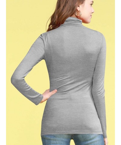 Women's Lightweight Long Sleeve Cozy Stylilsh Turtleneck Top Pullover Sweater Wsk1030_heather_grey $9.33 Sweaters