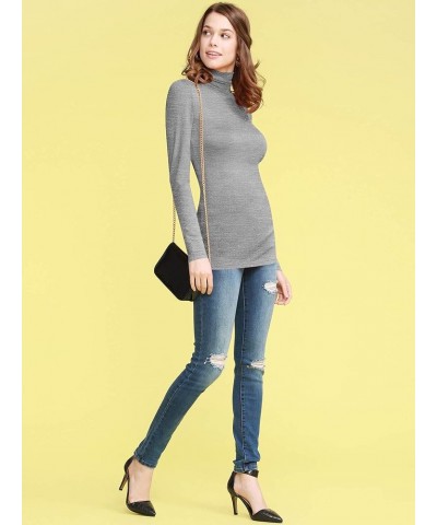 Women's Lightweight Long Sleeve Cozy Stylilsh Turtleneck Top Pullover Sweater Wsk1030_heather_grey $9.33 Sweaters