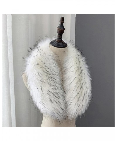 Faux Fur Trim for Hood Replacement Detachable Fur Hood Trim of Winter Coat Faux Fur Collar Scarf Hood Collar Shawl Style B-wh...