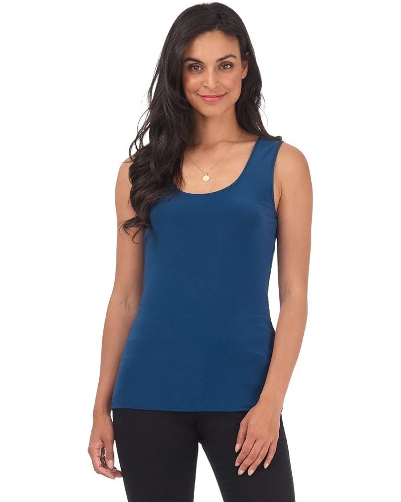 Women's Travel in Style Essential Soft Knit Scoop Neck Sleeveless Top Denim Blue $17.99 Tanks