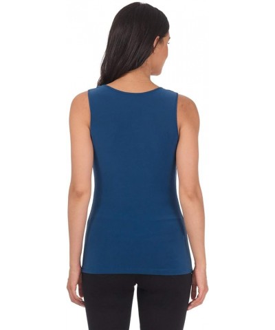 Women's Travel in Style Essential Soft Knit Scoop Neck Sleeveless Top Denim Blue $17.99 Tanks