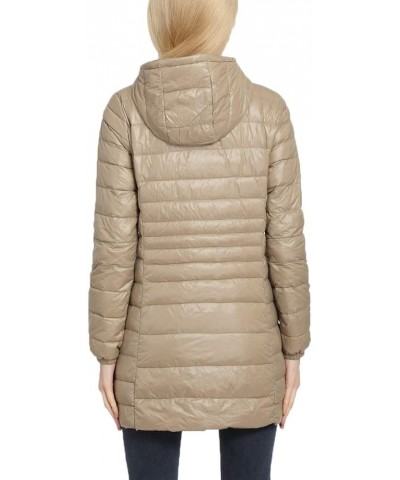 Women's Hooded Ultra Light Weight Coat Packable Outwear Long Puffer Down Jacket Khaki $14.18 Jackets