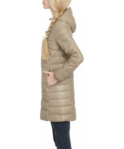 Women's Hooded Ultra Light Weight Coat Packable Outwear Long Puffer Down Jacket Khaki $14.18 Jackets