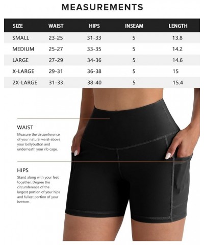 4 Packs Spandex Yoga Biker Shorts with Pockets for Women, 3'' / 5'' / 10'' Workout Booty Shorts 5 inch 4 Packs - Black//Purpl...