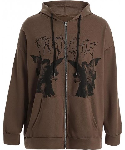 Women Zip Up Hoodie Casual Long Sleeve Y2K Goth Skeleton Printed Graphic Hoodies Sweatshirts Oversized Jacket X1+khaki $6.02 ...