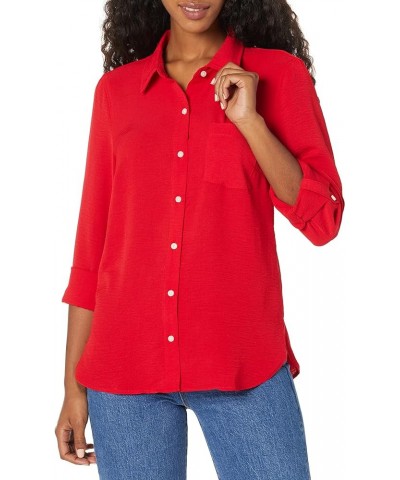 Button-Down Shirts for Women, Casual Tops Scarlet $20.76 Blouses