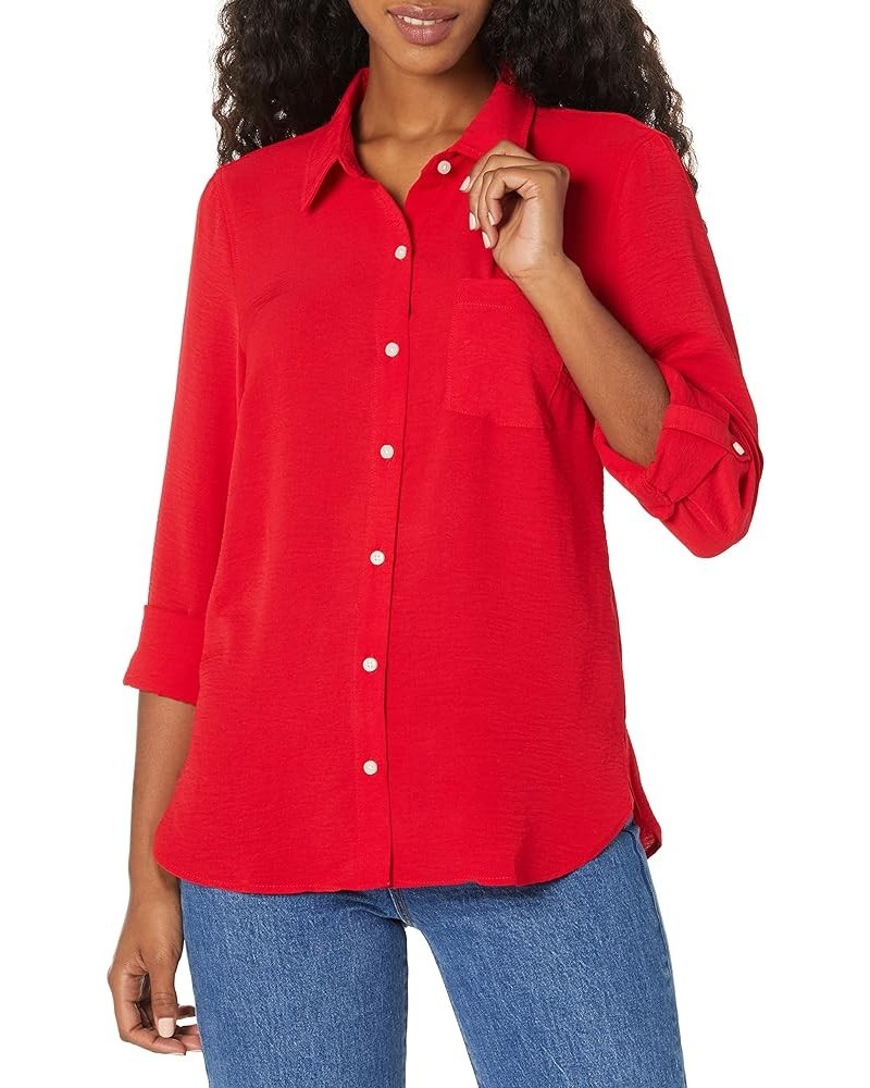 Button-Down Shirts for Women, Casual Tops Scarlet $20.76 Blouses