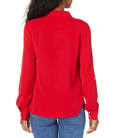 Button-Down Shirts for Women, Casual Tops Scarlet $20.76 Blouses