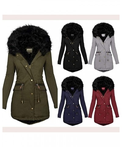 Winter Coats For Women,Womens Warm Lapel Thicken Fleece Jacket Coat Wool Lined Slim Outwear Faux Fur Overcoat Q-grey $10.34 C...