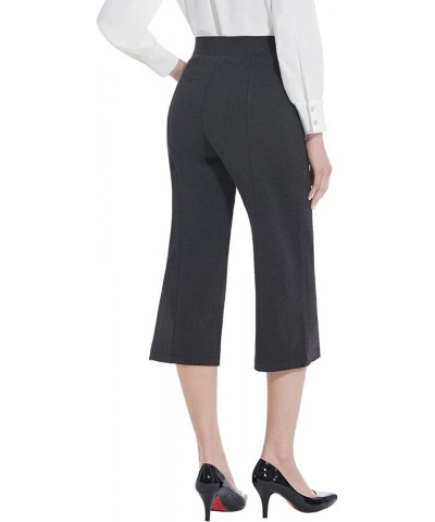 Wide Leg Capri Pants for Women with Pockets High Waist Dress Pants for Casual Summer Crop Slacks Work Capris 02-charcoal $15....