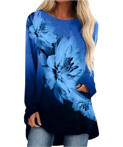 Fashion Tops for Women,Women's Long Sleeve Sweatshirt Casual Crewneck Loose Fit Pullover Fleece Fall Tops 2-blue $7.00 Active...