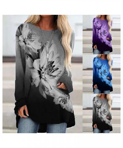 Fashion Tops for Women,Women's Long Sleeve Sweatshirt Casual Crewneck Loose Fit Pullover Fleece Fall Tops 2-blue $7.00 Active...