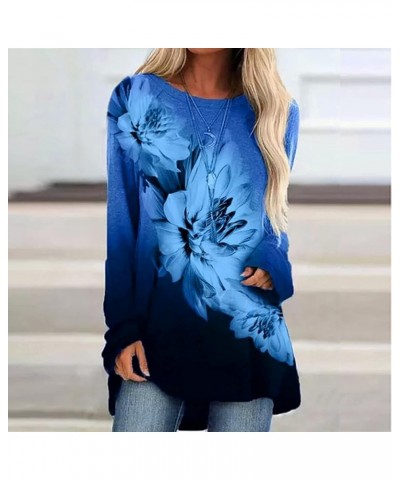 Fashion Tops for Women,Women's Long Sleeve Sweatshirt Casual Crewneck Loose Fit Pullover Fleece Fall Tops 2-blue $7.00 Active...