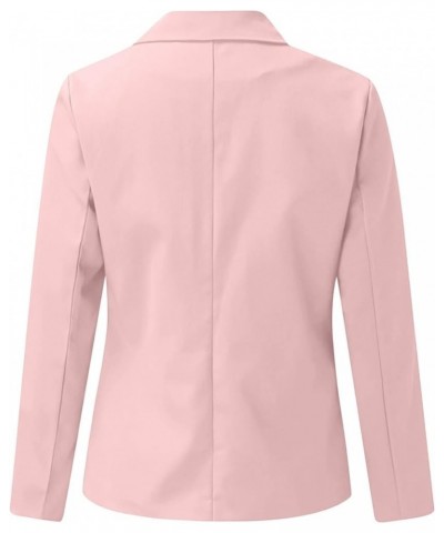 Womens 2023 Fashion Casual Blazers Open Front Long Sleeve Work Office Jackets Blazer 15-pink $10.99 Blazers