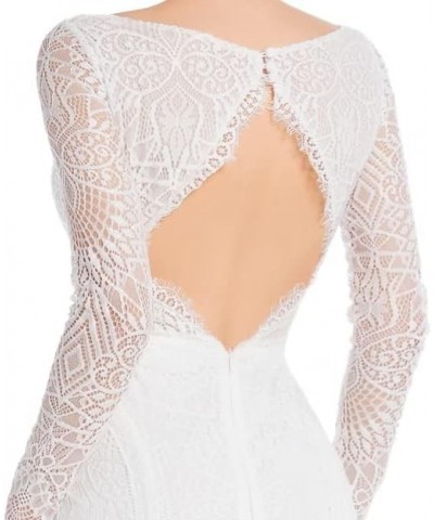 Mermaid Wedding Dresses for Bride Classy lace Boho Long Sleeve Open Back Bohemian Wedding Gowns White $62.08 Dresses