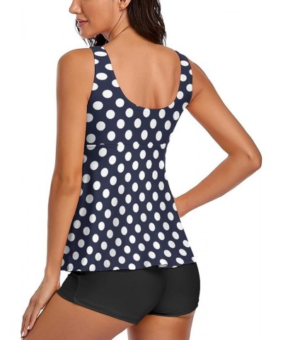 Tummy Control Tankini Bathing Suits for Women 2 Piece Swimsuits Tank Top with Boyshorts U-navy Dot $16.11 Swimsuits