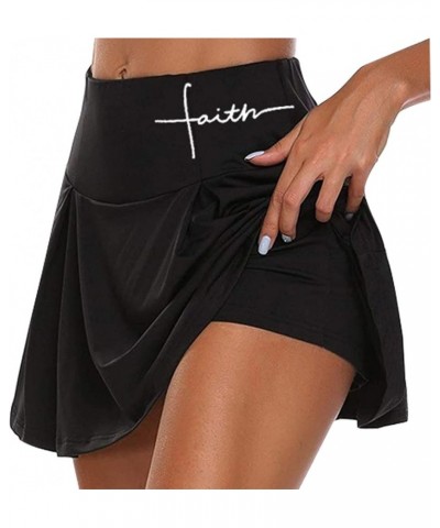 Women's Tennis Skirts Athletic Elegant Skirts Golf Mini Skort Workout Running Sports Skorts Black $14.74 Skorts