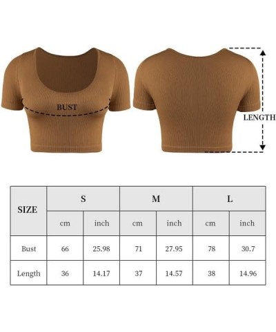 3 Pack Women's Crop Tops Short Sleeve,Scoop Neck Basic Tees,Solid Slim Ribbed Seamless Cute Shirts for Teens Black+white+hot ...