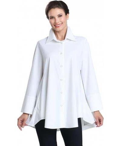 Relaxed High-Low Blouse - 3778B White $71.52 Blouses