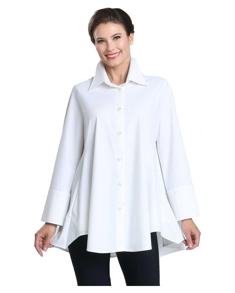 Relaxed High-Low Blouse - 3778B White $71.52 Blouses