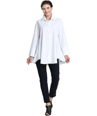 Relaxed High-Low Blouse - 3778B White $71.52 Blouses