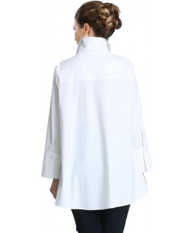 Relaxed High-Low Blouse - 3778B White $71.52 Blouses