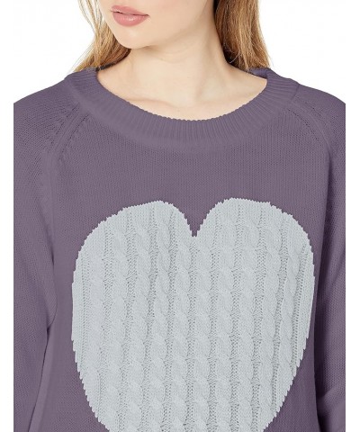 Women's Sweater Heart Knitted Pullover Sweaters Long Sleeve Crewneck Cute Sweaters Pink $20.51 Sweaters