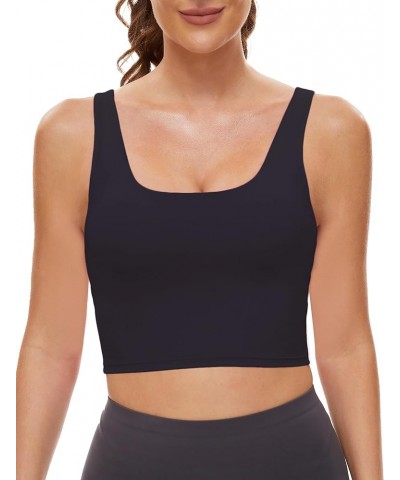 Sports Bras for Women - Scoop Neck U Back Padded Low Impact Workout Yoga Bra with Built in Bra Black $11.50 Activewear