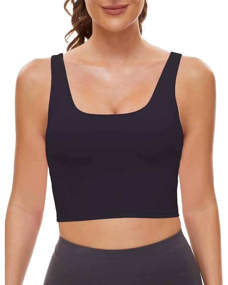 Sports Bras for Women - Scoop Neck U Back Padded Low Impact Workout Yoga Bra with Built in Bra Black $11.50 Activewear