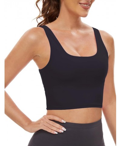 Sports Bras for Women - Scoop Neck U Back Padded Low Impact Workout Yoga Bra with Built in Bra Black $11.50 Activewear