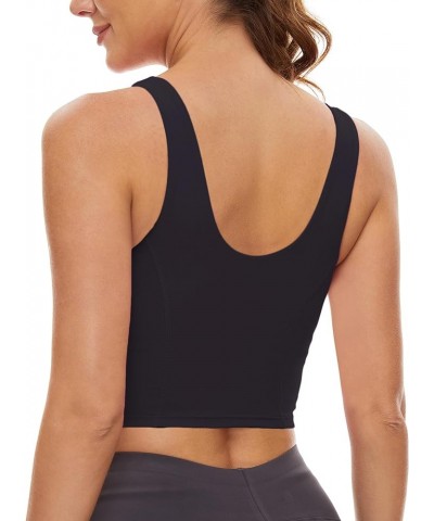 Sports Bras for Women - Scoop Neck U Back Padded Low Impact Workout Yoga Bra with Built in Bra Black $11.50 Activewear