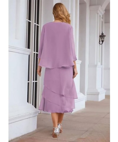 Mother of The Bride Dresses with Jacket 2 Piece Wedding Guest Dress Ruffles Scoop Mother of The Bride Dress Chiffon White $27...