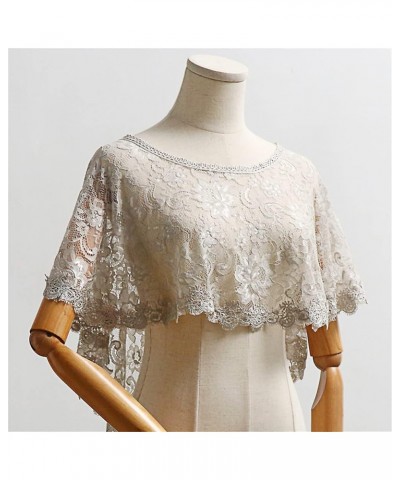 Women's Floral Lace Tulle Scarfs Wrap Bolero Wedding Bridal Shawls Cape Evening Shrug For Party Wine Lace Wrap $17.66 Sweaters