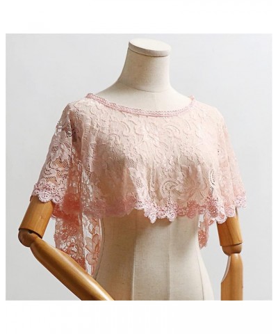 Women's Floral Lace Tulle Scarfs Wrap Bolero Wedding Bridal Shawls Cape Evening Shrug For Party Wine Lace Wrap $17.66 Sweaters