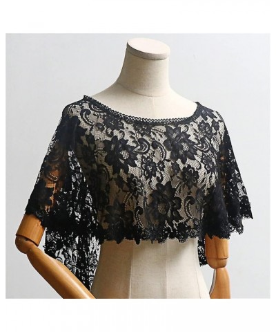 Women's Floral Lace Tulle Scarfs Wrap Bolero Wedding Bridal Shawls Cape Evening Shrug For Party Wine Lace Wrap $17.66 Sweaters