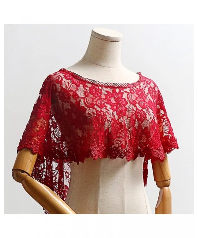 Women's Floral Lace Tulle Scarfs Wrap Bolero Wedding Bridal Shawls Cape Evening Shrug For Party Wine Lace Wrap $17.66 Sweaters